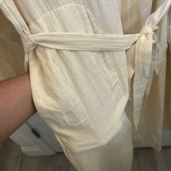 NWT Universal Threads Belted Long Sleeve Maxi Dress White Sand Size 2XL - Picture 15 of 16